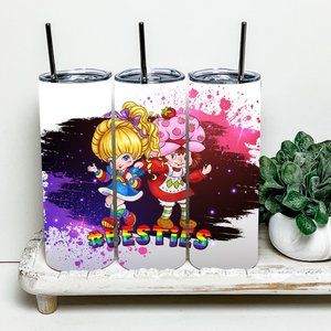 Besties Rainbow Brite Strawberry Shortcake 20oz Tumbler With Metal Straw